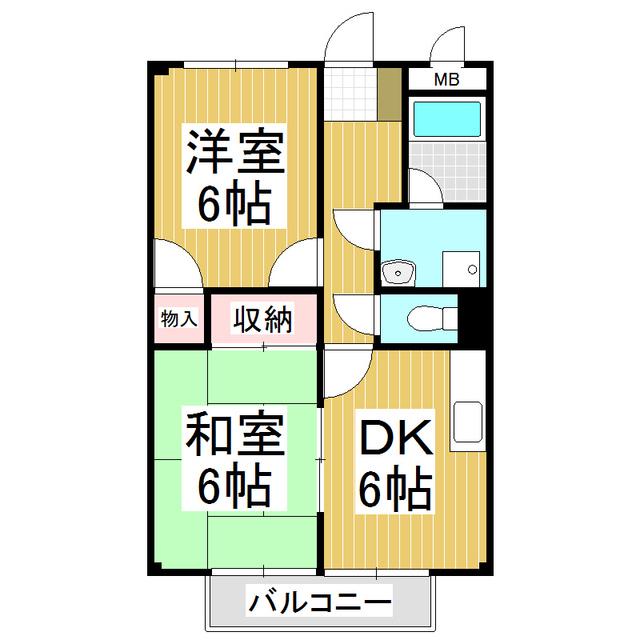 サープラスたちばな2(2DK/2階)の間取り写真