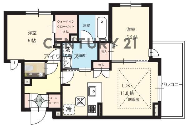 ノーブルヒル宮崎(2LDK/1階)の間取り写真