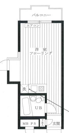 セントヒルズ椎名町(ワンルーム/4階)の間取り写真