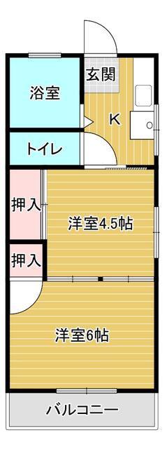 ハイツ高橋(2K/2階)の間取り写真