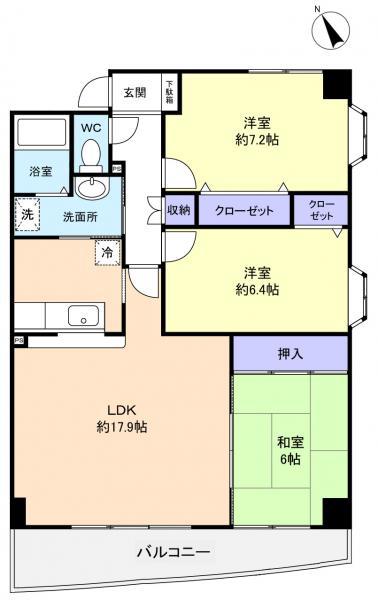 ソアール八千代中央I(3LDK/3階)の間取り写真
