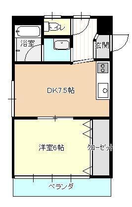 ビューティーマンション井上(1DK/3階)の間取り写真