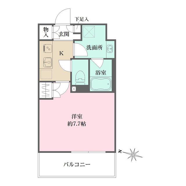 プライムアーバン菊川(1K/3階)の間取り写真