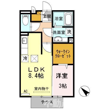 マイトレーヤ(1LDK/2階)の間取り写真