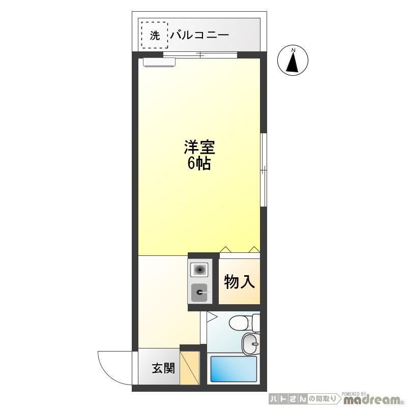 倉林マンション上祖師谷(1K/4階)の間取り写真