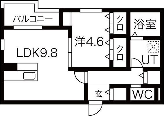 G FLAT 太閤(1LDK/3階)の間取り写真