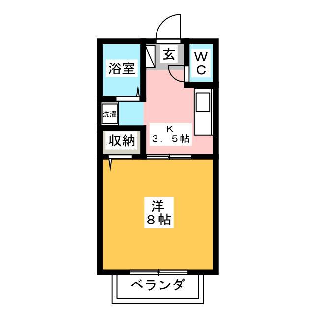 コレット(1K/2階)の間取り写真