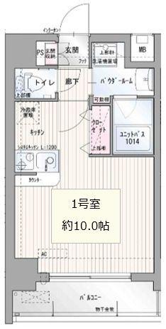 ブリーズ(1K/4階)の間取り写真