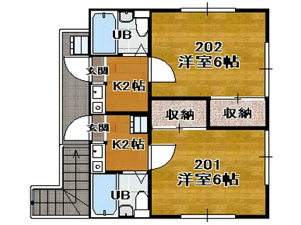 東栄コーポ(1K/2階)の間取り写真