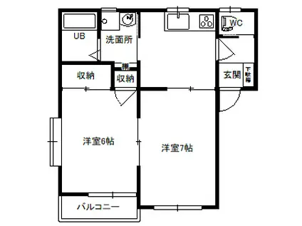 代栄パレスNO.18(2K/1階)の間取り写真