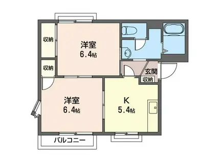 パラッシオ本町(2K/2階)の間取り写真