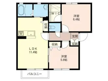 メゾン清里二番館C(2LDK/1階)の間取り写真