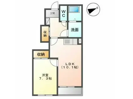 サンローズ蛍(1LDK/1階)の間取り写真