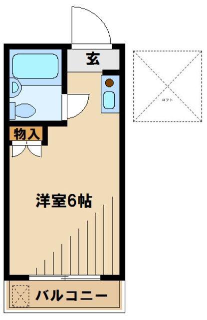 コーポ美園(ワンルーム/2階)の間取り写真