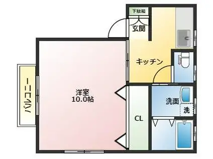 グリーンハイツ五十嵐(1K/1階)の間取り写真