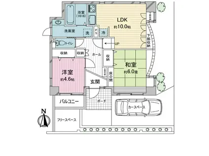 ユッサ浦和(2LDK/1階)の間取り写真