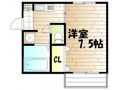 ディアス西川原(1K/1階)の間取り写真