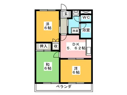 レジデンスMOTOMACHI(3DK/2階)の間取り写真
