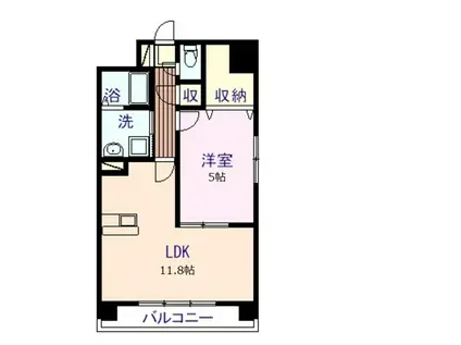 アルリシャー御領(1LDK/2階)の間取り写真