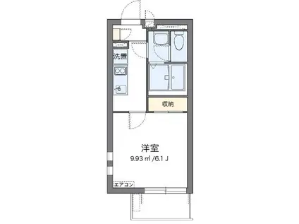 クレイノ領家セブン(1K/2階)の間取り写真