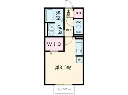 エクセルーム K-III(ワンルーム/1階)の間取り写真
