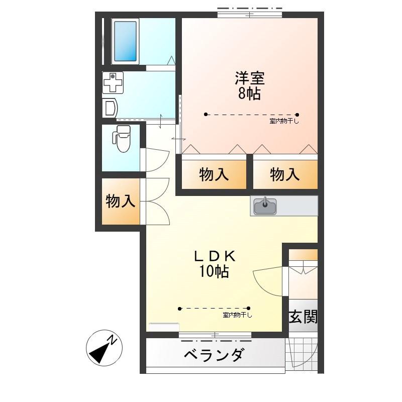 メルパルクハイツ(1LDK/1階)の間取り写真