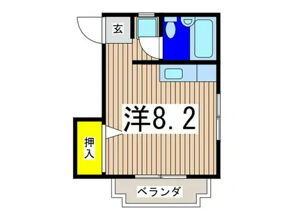 イディアフジサワハイツ(ワンルーム/2階)の間取り写真