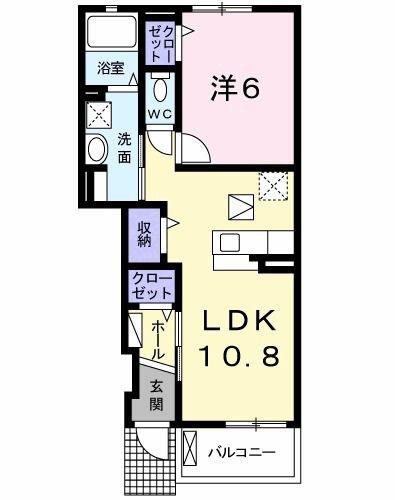 プラチナムアドレス(1LDK/1階)の間取り写真