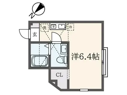 アルカディア横浜(ワンルーム/2階)の間取り写真
