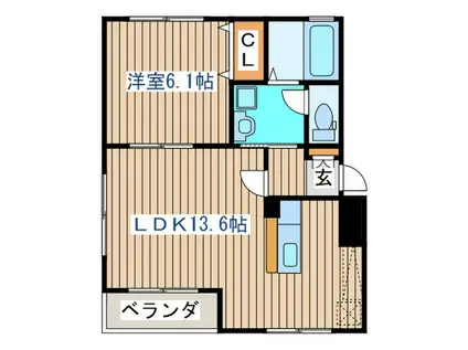 M・夢想館(1LDK/3階)の間取り写真