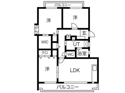 JR播但線 京口駅 徒歩8分 2階建 築37年(3LDK/2階)の間取り写真