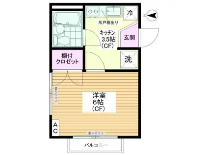 サマックスナカダイ(1K/2階)の間取り写真