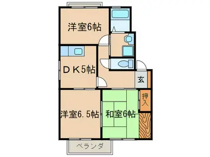 メゾン・ド・ソレイユ(3DK/2階)の間取り写真