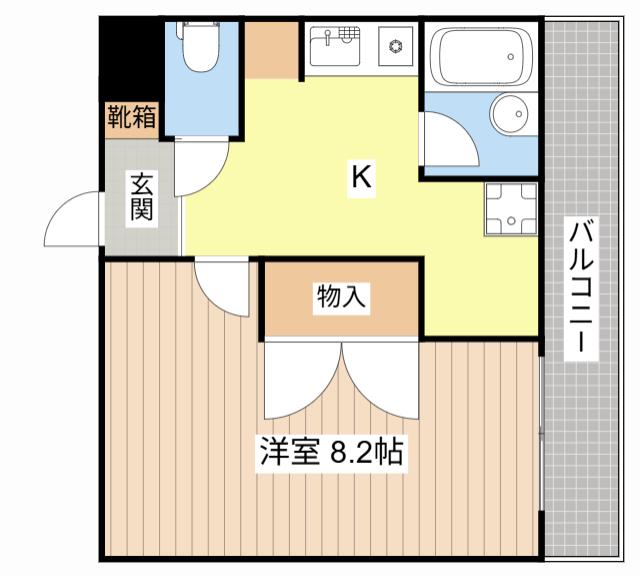 エスパシオ(1K/2階)の間取り写真