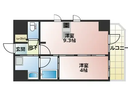 エステムコート難波サウスプレイスVIIリアン(1DK/5階)の間取り写真