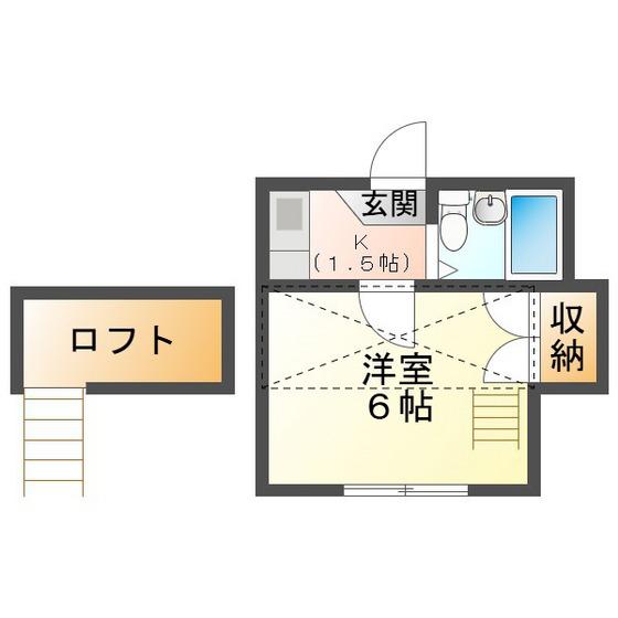 北浜町アパート(1K/1階)の間取り写真