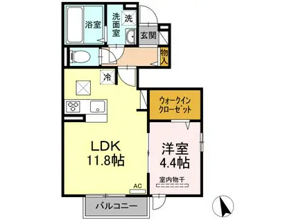 プラスパー(1LDK/1階)の間取り写真