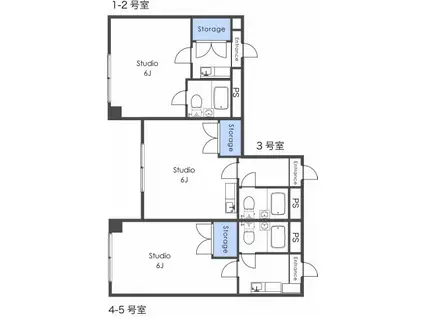 ブリッヂ金子(ワンルーム/3階)の間取り写真