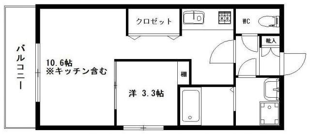 JR東海道本線 静岡駅 バス乗車時間:21分 最寄りバス停で下車 徒歩1分 4階建 築12年(1K/2階)の間取り写真
