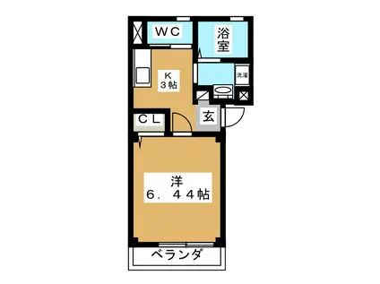 ラジアル大成(1K/3階)の間取り写真