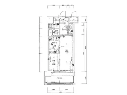 アルファシオサウスフォンテ(1LDK/11階)の間取り写真