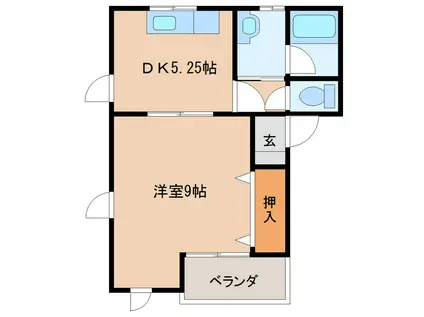 サニービレッジ C(1DK/1階)の間取り写真