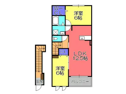 モンテ グランデ I(2LDK/2階)の間取り写真