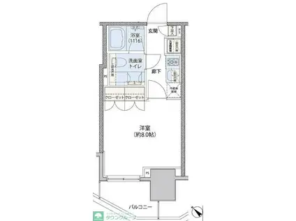 レジディア文京小石川II(1K/3階)の間取り写真