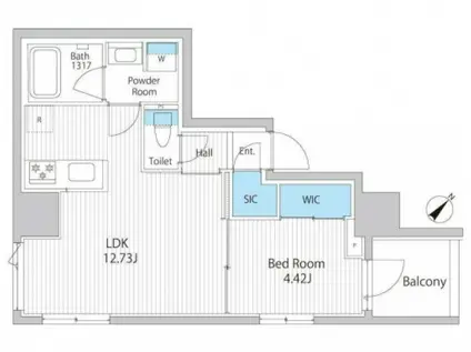 IPSE東京月島(1LDK/8階)の間取り写真