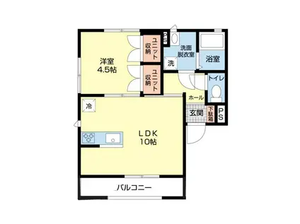 LUNE SOLEIL(1LDK/1階)の間取り写真