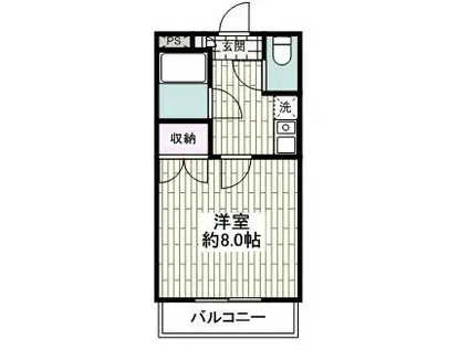 アンソレイユ湘南台(1K/1階)の間取り写真