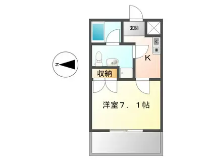 アムバーハウスジングウ(1K/6階)の間取り写真