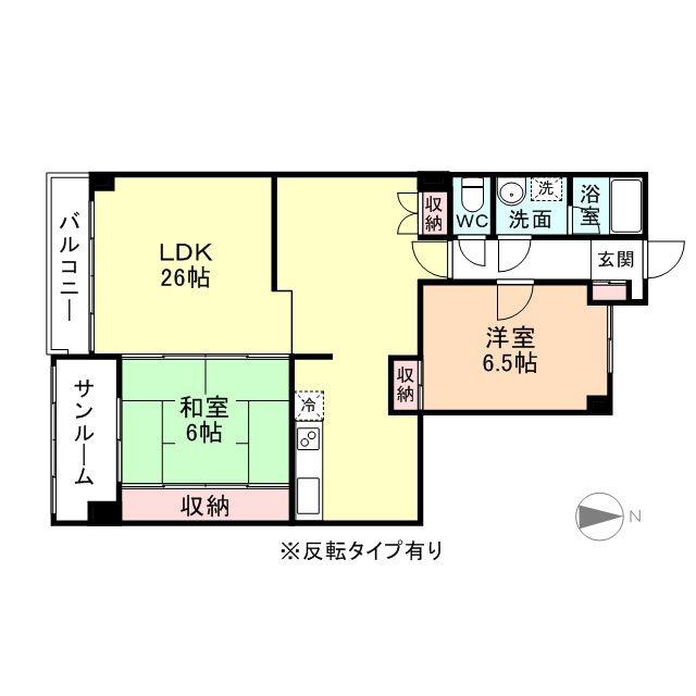 ベルヴィー・カワカミ(2LDK/2階)の間取り写真