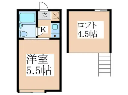 ウエストスクエア上石神井(1K/2階)の間取り写真